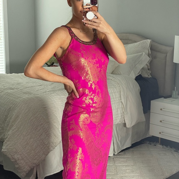 Lilly Pulitzer Franconia 100% Silk Embellished Dress Silk Embroidery - Picture 6 of 16